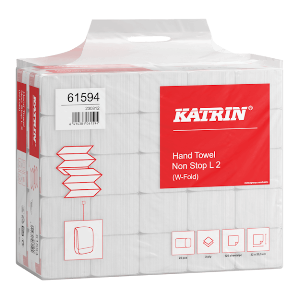 Katrin Papierhandtuch 2-lagig W-Falz Recycling 61594